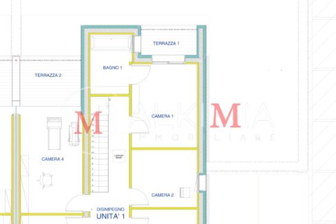 Pianta villa Passons 1 piano primo