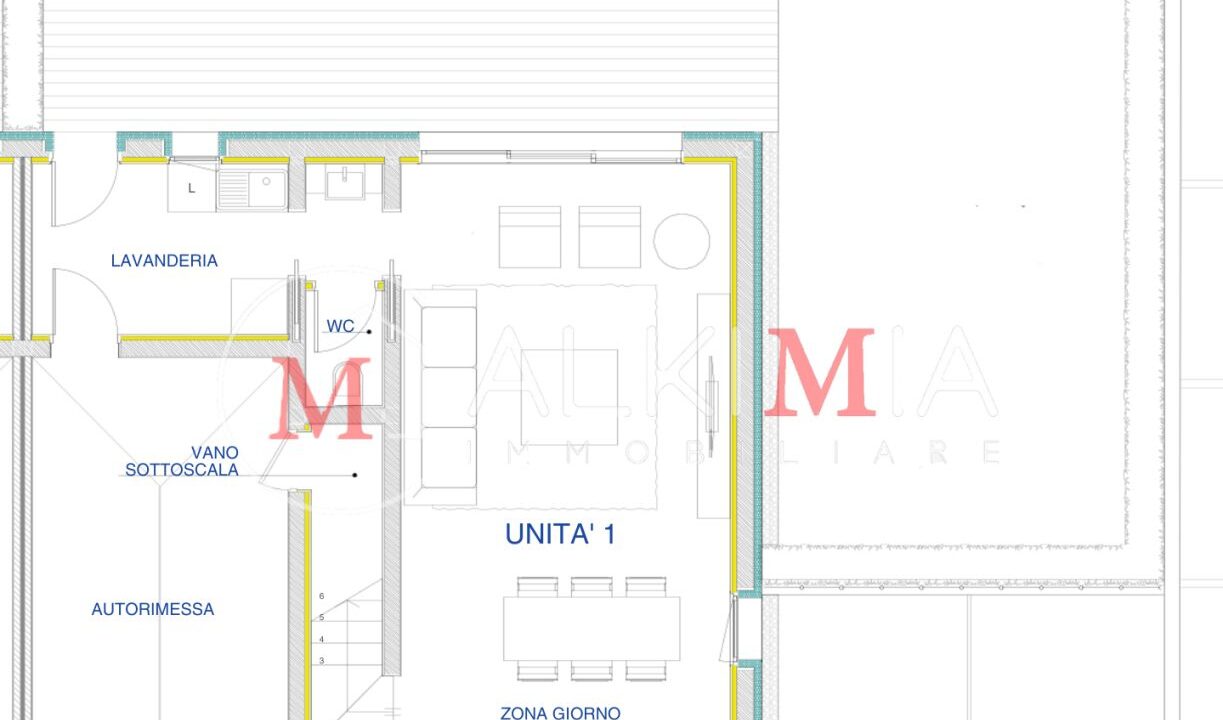 Pianta villa Passons 1 piano terra