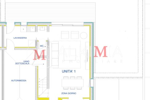 Pianta villa Passons 1 piano terra