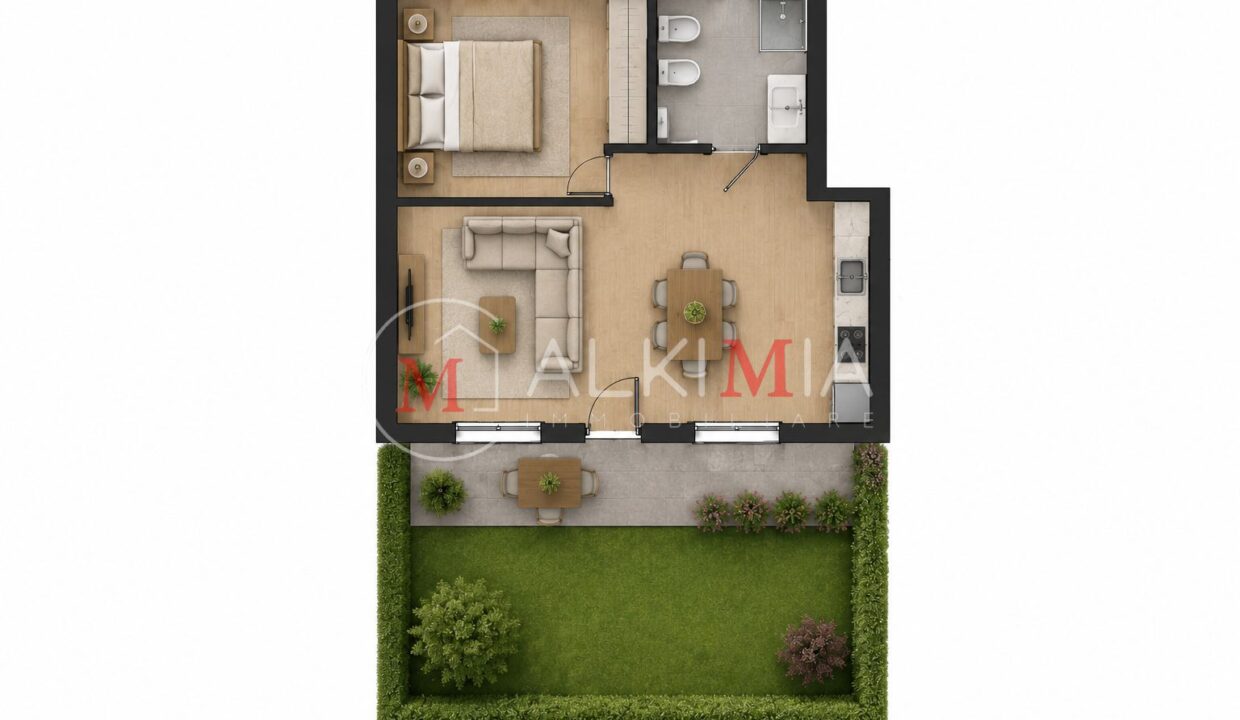 Udine mini appartamento con giardino bilocale pianta