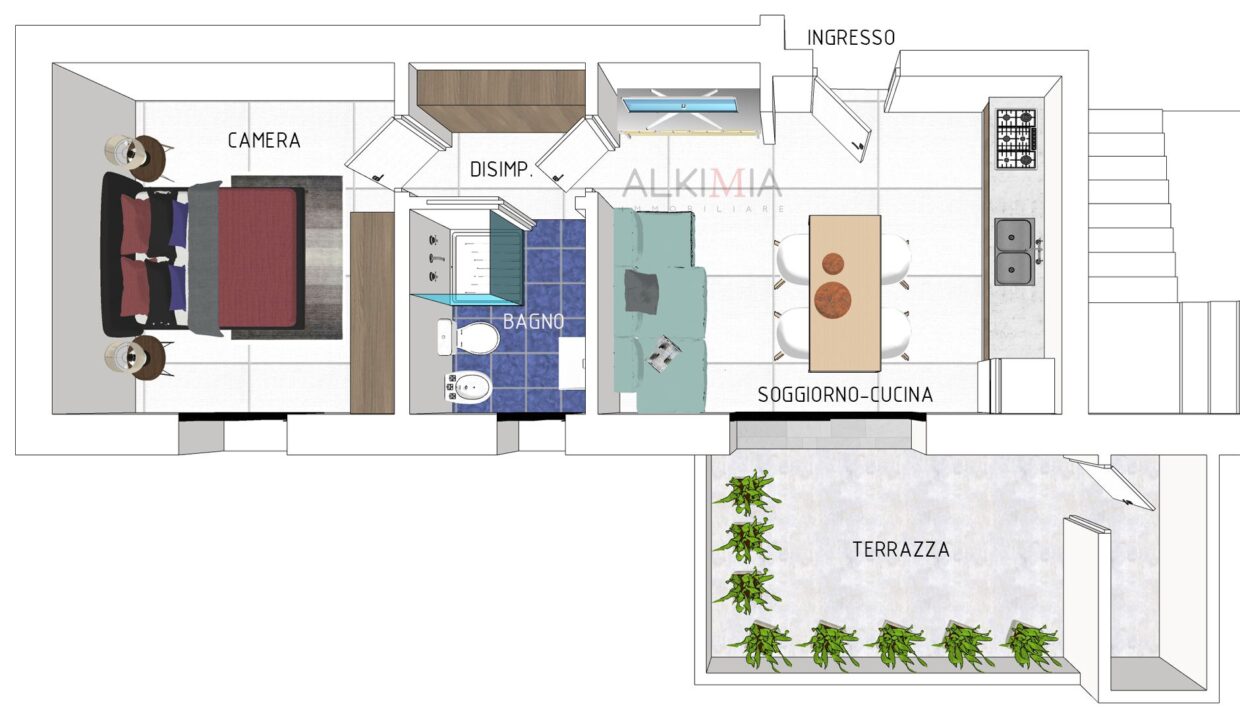 Udine nord bilocale pianta