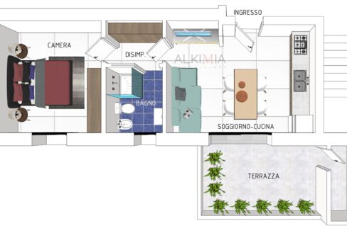 Udine nord bilocale pianta