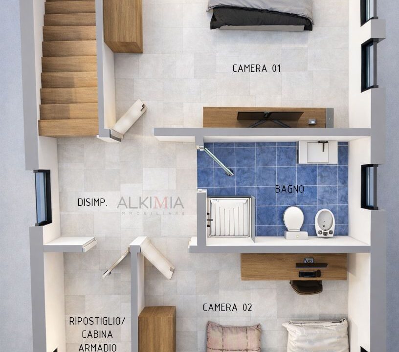 Reana villetta n. 1 pianta piano primo