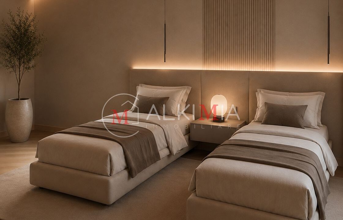 Villa bifamiliare Pavia di Udine render camera doppia