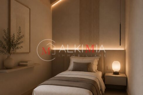 Villa bifamiliare Pavia di Udine render camera singola
