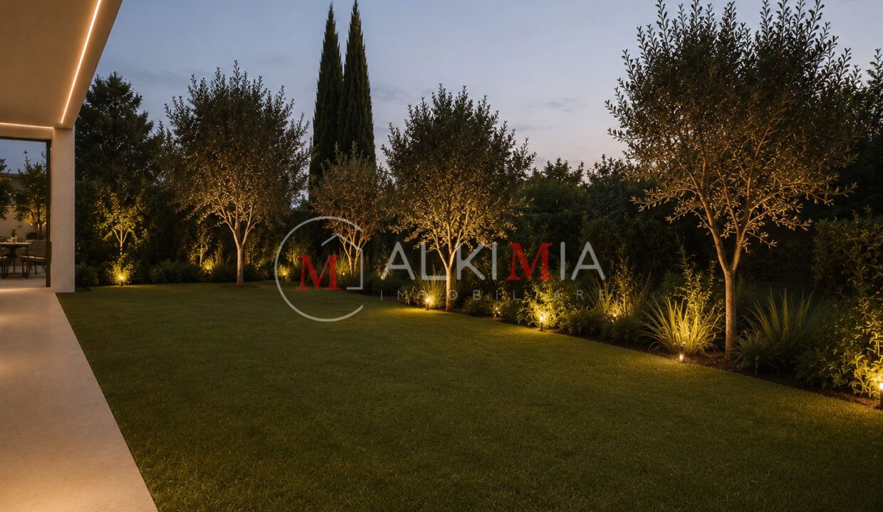 Villa bifamiliare Pavia di Udine render giardino