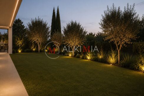 Villa bifamiliare Pavia di Udine render giardino