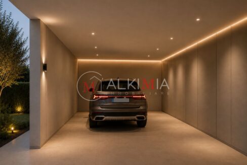Villa bifamiliare Pavia di Udine render posto auto