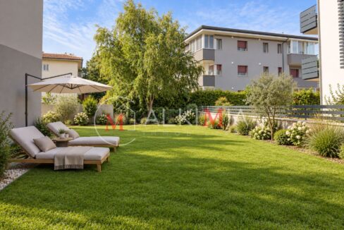 Udine nord bicamere con giardino render giardino esterno