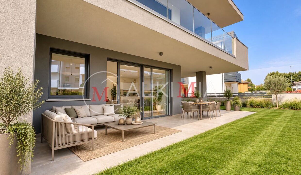 Udine nord bicamere con giardino render portico