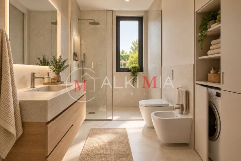 Udine tricamere piano terra con giardino render bagno
